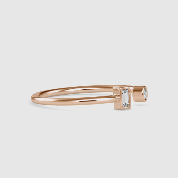 Eurydice Baguette Diamond Ring Rose Gold