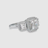 Three Princess Stone Chloe Diamond Ring Platinum