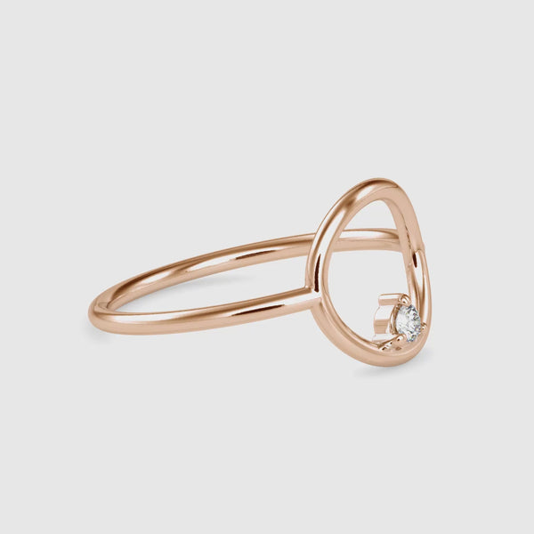 Odo Delicate Round Diamond Ring Rose Gold