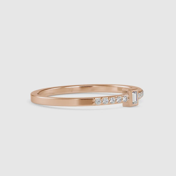 Baguette Persian Diamond Ring Rose Gold