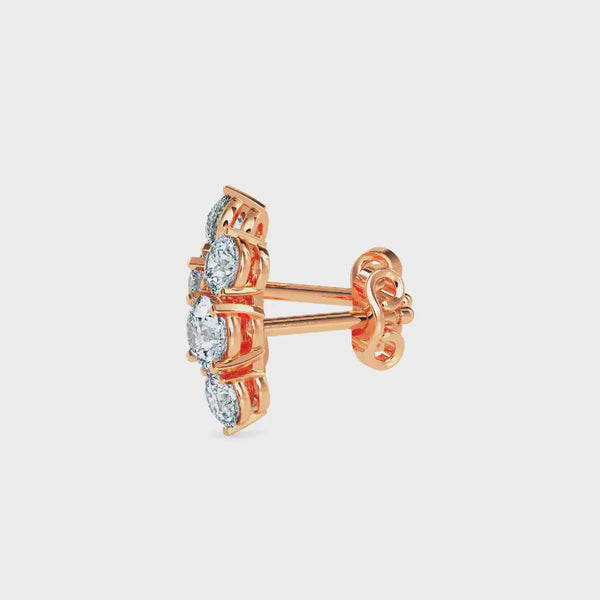 Martina Diamond Solitaire Earring Rose Gold