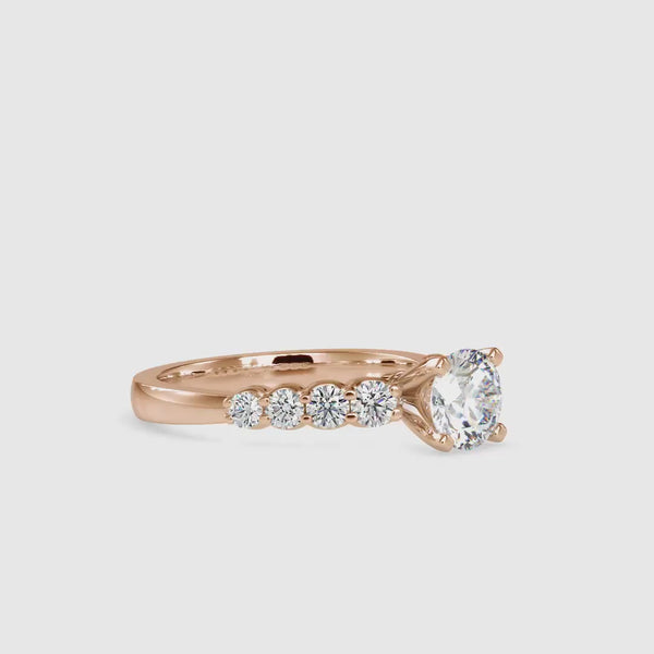 Armelle Diamond prong Engagement Ring Rose gold