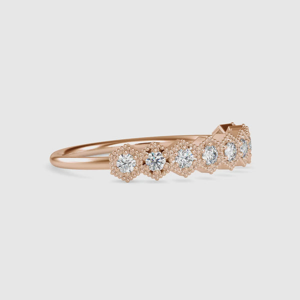 Round Helen Diamond Ring Rose Gold