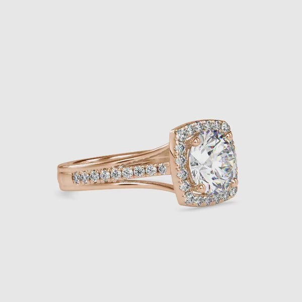 Diana Halo Proxy Diamond Ring Rose gold